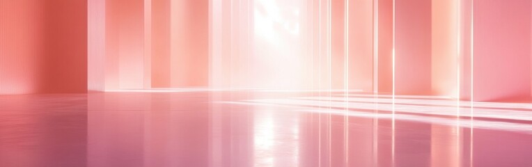 Aufkleber - Tranquil pink and peach atmosphere with soft light reflecting off smooth surfaces and creating a serene environment