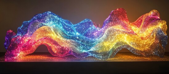 Wall Mural - vibrant abstract light waves in spectrum colors creating a dynamic and mesmerizing visual display