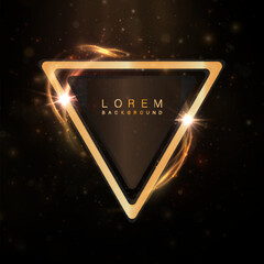 Poster - Abstract background with golden light effects on a dark background. Glowing lines and particles create an elegant and futuristic design, perfect for premium projects.