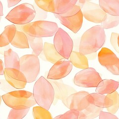 Aufkleber - Colorful watercolor doodle leaves on a light background creating a gentle, whimsical atmosphere for creative projects