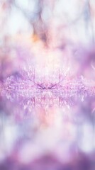 Poster - Pastel bokeh in lavender tones creates a dreamy, ethereal atmosphere at sunset in a tranquil natural setting