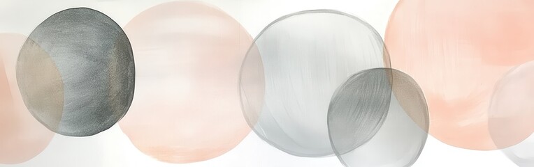 Aufkleber - Soft overlapping circles create a calming visual effect with subtle pencil strokes in muted tones