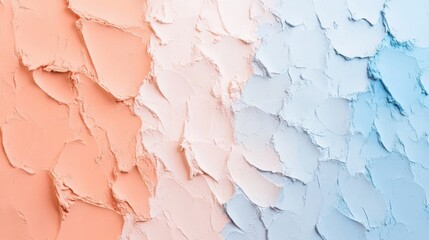 Aufkleber - Soft pastel peach and blue textured wall with elegant color transitions showcasing artistic blending techniques