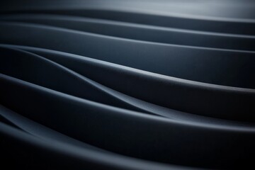 Aufkleber - The composition features a smooth, abstract black wave pattern with graceful curves on a dark backdrop, ideal for creative design projects needing texture and space