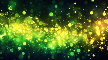 Aufkleber - Bright sparkling neon greens and yellows create a vivid display of colors in an abstract pattern at night