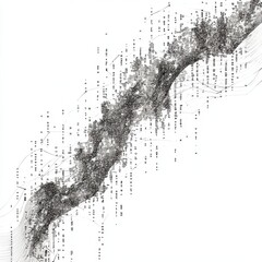 Poster - Stock market ticker tape displays financial data trends in a stylized linear design