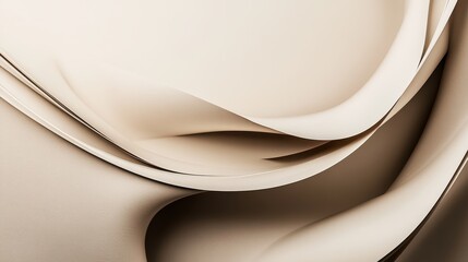 Leinwandbilder - Soft gray-beige fabric drapes gracefully, creating gentle folds and smooth textures in a minimalist composition