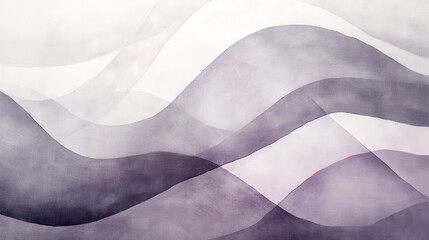 Poster - Elegant pencil strokes create a flowing wash of repeated waves in soft gray tones