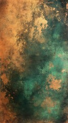 Fototapete - Earthy bokeh tones blending copper gold and forest green create a serene, natural ambiance in a textured background