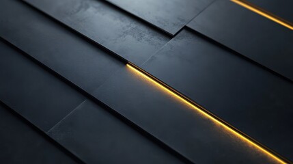 Poster - Industrial metal surface with sleek lines and ambient lighting highlights for modern design elements