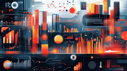 Leinwandbilder - Vibrant abstract representation of investor success showcasing financial growth and data analytics