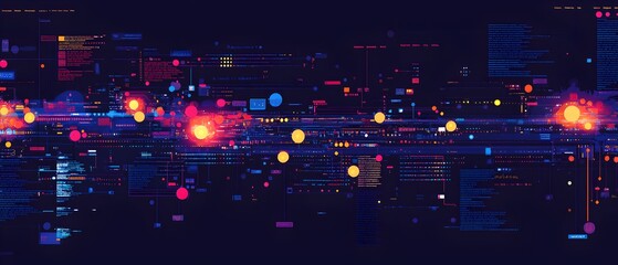 Wall Mural - a computer screen with a long line of numbers
