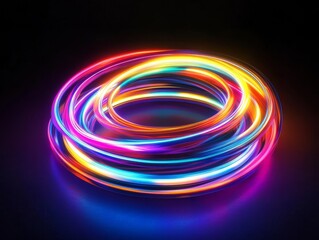 Wall Mural - the swirling neon rings create an incredibly mesmerizing threedimensional effect, as vibrant colors 