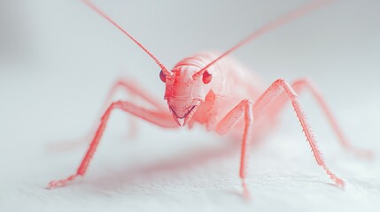 Poster - A close-up of a translucent pink insect, showcasing its intricate features and texture.