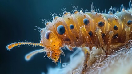 Poster - A close-up of a translucent insect, showcasing its detailed features and textures.