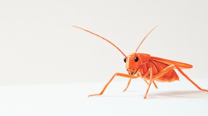 Aufkleber - A close-up of an orange insect against a plain background.