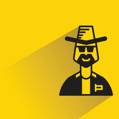 Canvas Print - farmer avatar with shadow on yellow background