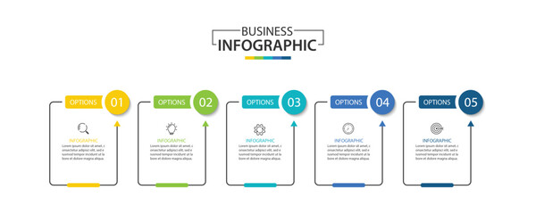 Wall Mural - business infographics. infographics with 5 steps or options
