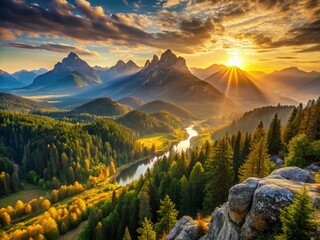 Wall Mural - Majestic Montana Mountain Landscape: Gates of the Mountain Scenic Overlook, Helena National Forest