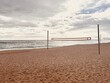 © Karen Images - Beach volleyball net on the beach.