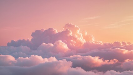 Wall Mural - soft pastel cloud background with a soothing orange to pink gradient ideal for serene and dreamy des