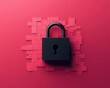 ©  Green Creator - Minimalist ransomware attack concept with a locked file icon