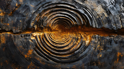 Fototapete - Swirling patterns of dark tones with warm highlights create an abstract, dynamic visual reminiscent of ripples or waves