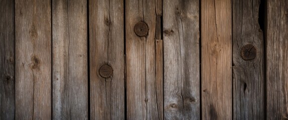 Canvas Print - Rustic barn wood background featuring weathered planks and prominent knots ideal for vintage or countryside themes.