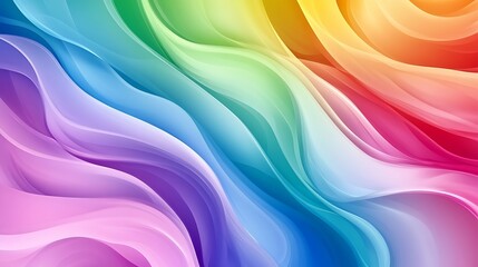 Wall Mural - Abstract Rainbow Waves Colorful Flowing Design