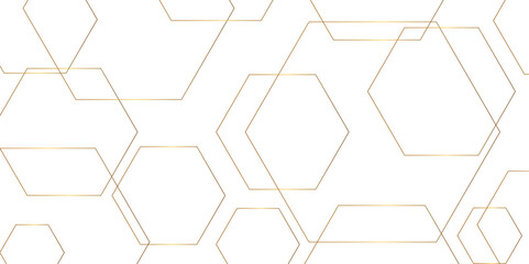 Leinwandbilder - Abstract background golden hexagon stock line background. abstract artistic of geometric background Gold gradient abstract seamless vector pattern. Minimal style website banner, decoration Vector.	