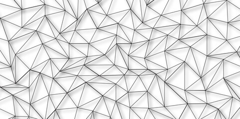 Leinwandbilder - Abstract modern black lines seamless pattern. Subtle ornament with delicate grid, lattice, net, triangles, rhombuses, lines with shadows. Abstract minimalist background. Geometric art deco texture.	