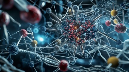 Aufkleber - Nanomaterials applications advancing material science research laboratory scientific visualization innovative environment