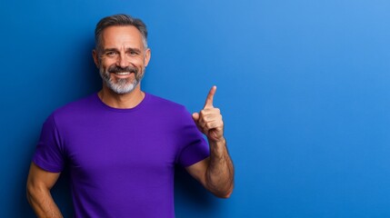 Portrait of a bearded man in purple shirt, study of thoughtful expression and contemporary style