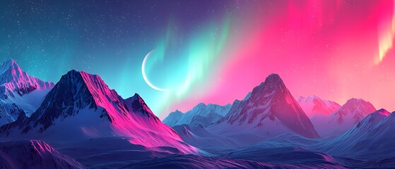 Wall Mural - A colorful background with stars and a rainbow