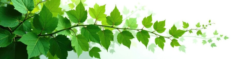 Wall Mural - lush ivy foliage isolated on white background, greenery, green, leaf