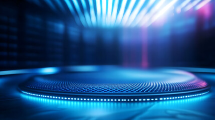 Wall Mural - vibrant close-up of a futuristic digital interface with glowing lights and sleek design, perfect for