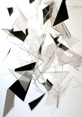 Wall Mural - Abstract shapes falling, studio, white background, design