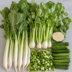 Poster - Fresh Green Vegetables Harvest Kitchen Table (1)