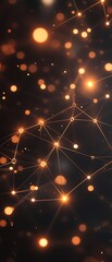 Poster - Golden Network, Abstract Bokeh Background