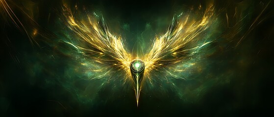 Poster - Golden Wings Nebula Fantasy Art