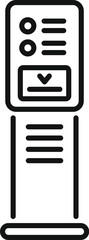 Wall Mural - digital terminal showing payment information with downloading arrow icon, simple black and white vec