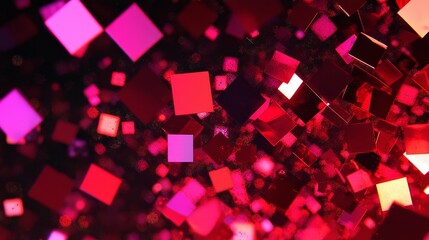 Wall Mural - abstract design of glowing digital viruses in red and purple colors