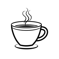 cup of coffee Line art  icon, isolated vector illustration