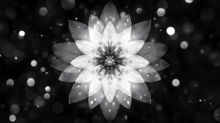 Wall Mural - Monochrome flower bokeh background, design element