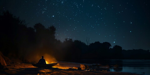 At Night Beneath the night sky Madhya Pradesh is s_001