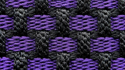 Canvas Print - Purple and black woven textile texture