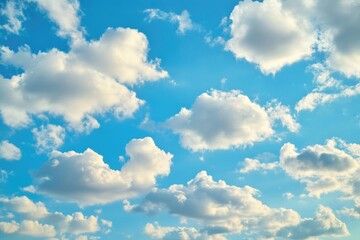 Canvas Print - A commercial airliner soars through a bright blue sky with fluffy white clouds