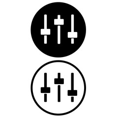 Wall Mural - control sliders icon. media mixer and interface filter symbol