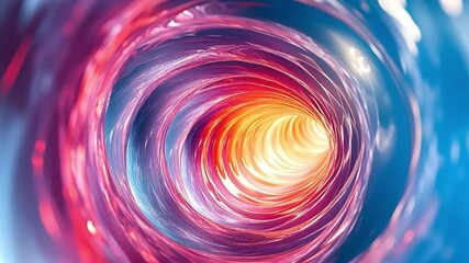 Poster - Spiral of Color: A vibrant abstract image depicting a swirling tunnel of colors, radiating an ethereal glow. The swirling pattern creates an optical illusion of depth.