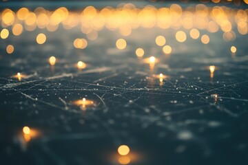 Wall Mural - A collection of candles lit and placed on a table